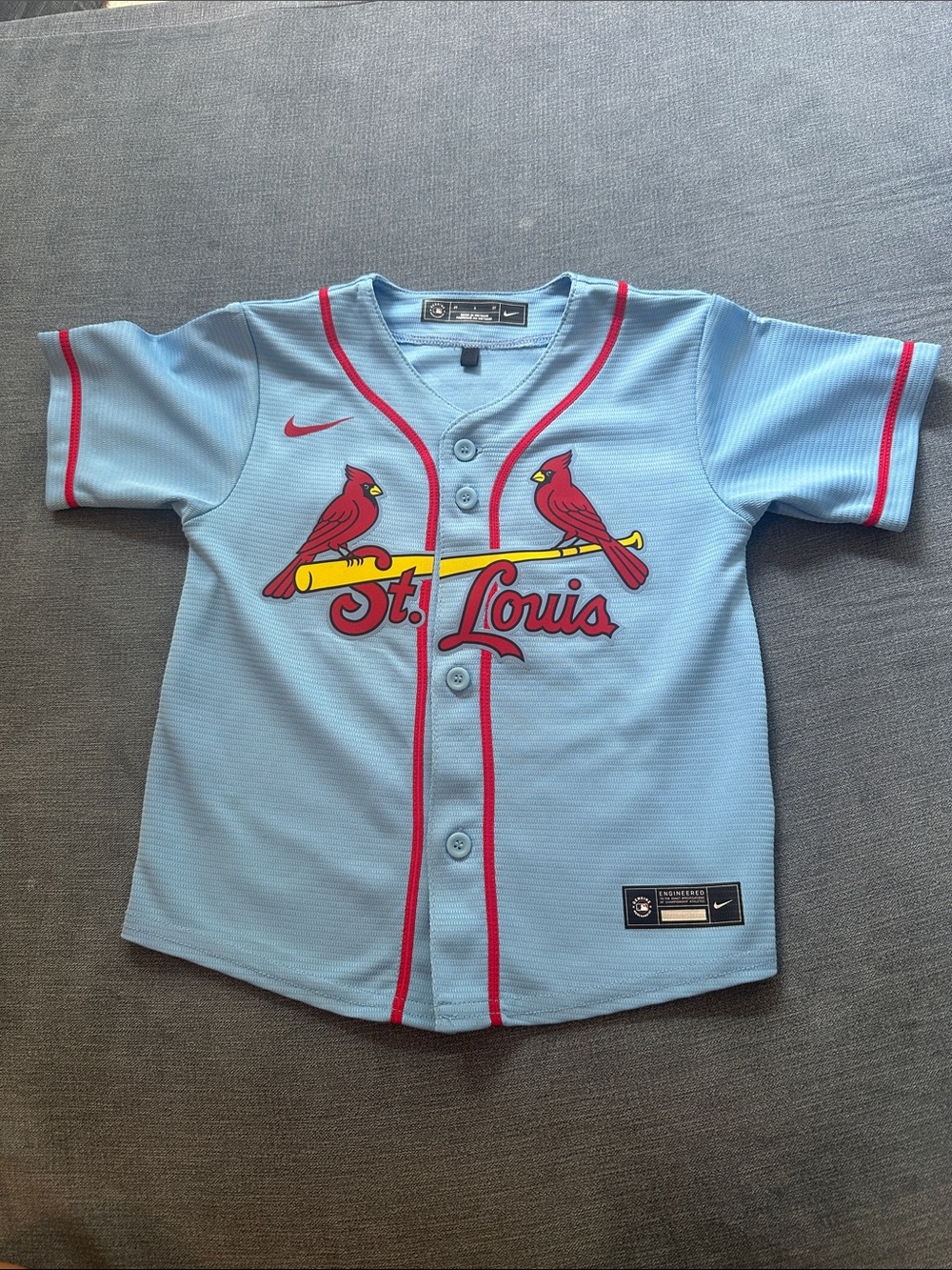 Nike Kids St. Louis Cardinals Sky Blue Jersey with Red Trim